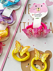 Резинки для волосся дитячі оптом 10 пар/уп МЕТЕЛИК ЗІ СТРАЗАМИ