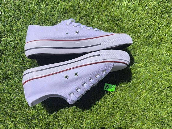 УЧЕНКА 38 р Конверси жіночі БІЛІ кеди кросівки в стилі chuck teylor чоловічі унісекс текстиль демі, фото 5