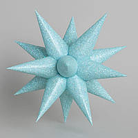 Фольгована кулька "3D зірка" блакитна голограма (80х80см) 1шт.