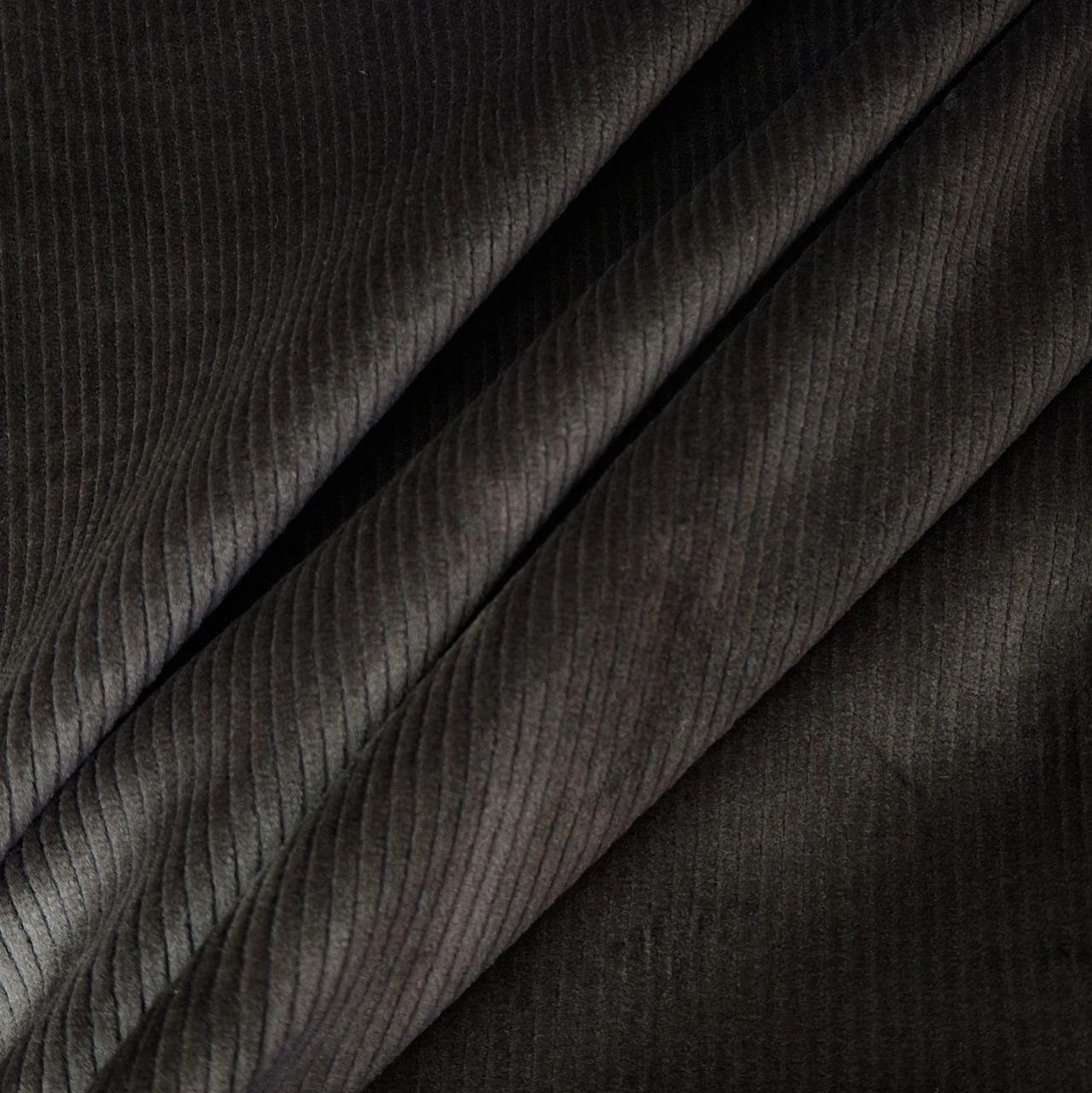 Вельвет трикотажний 2*2мм на флісі темно-коричневий, фото 1