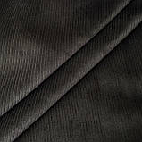 Вельвет трикотажний 2*2мм на флісі темно-коричневий, фото 3