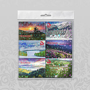 Набір магнітів А8 на картоні 6 штук Буковель в асортименті Голографія скло