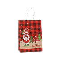 Подарунковий крафт пакет "Гном" (33*26*12 см) 1 шт.