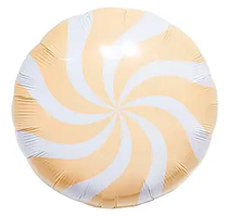 Фольгована кулька круг "Льодяник" персикова макарун 18"(45см) 1шт.