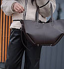 Жіноча сумка бордо містка 48*25 см на блискавці зі штучної шкіри Nata, фото 7