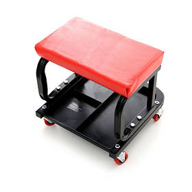 Табуретка на колесах з органайзером 136 кг Kraft&Dele KD375 стілець автослюсаря з полицею