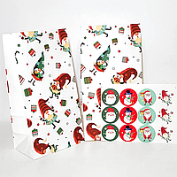 Пакет саше+наліпка "Гномики" білий 24*13*8 см (12 шт.)