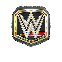 Фольгована кулька квадрат "Знак WWE" чорна 46х46 см. в уп. (1 шт.)