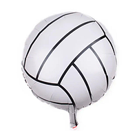 Фольгована кулька круг "Волейбольний м'яч" біла 18"(45см) 1шт.
