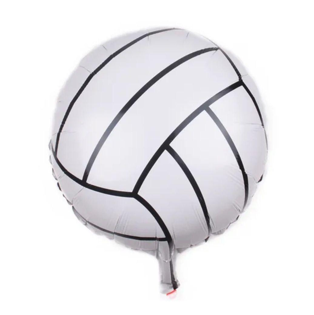 Фольгована кулька круг "Волейбольний м'яч" біла 18"(45см) 1шт.