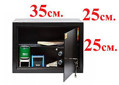Меблевий сейф для грошей, сейф для документів формату А4, сейф зі зємною полицею