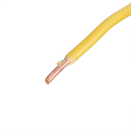 Дріт монолітний 4.0mm2 (12AWG/D2.25 мм, мідь, PVC), жовто-зелений, 1 м, фото 2
