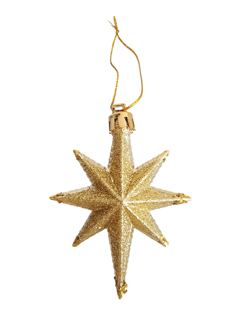 Прикраса-підвіска пластикова "Зірки" 9 см, комплект 4 шт, золоті