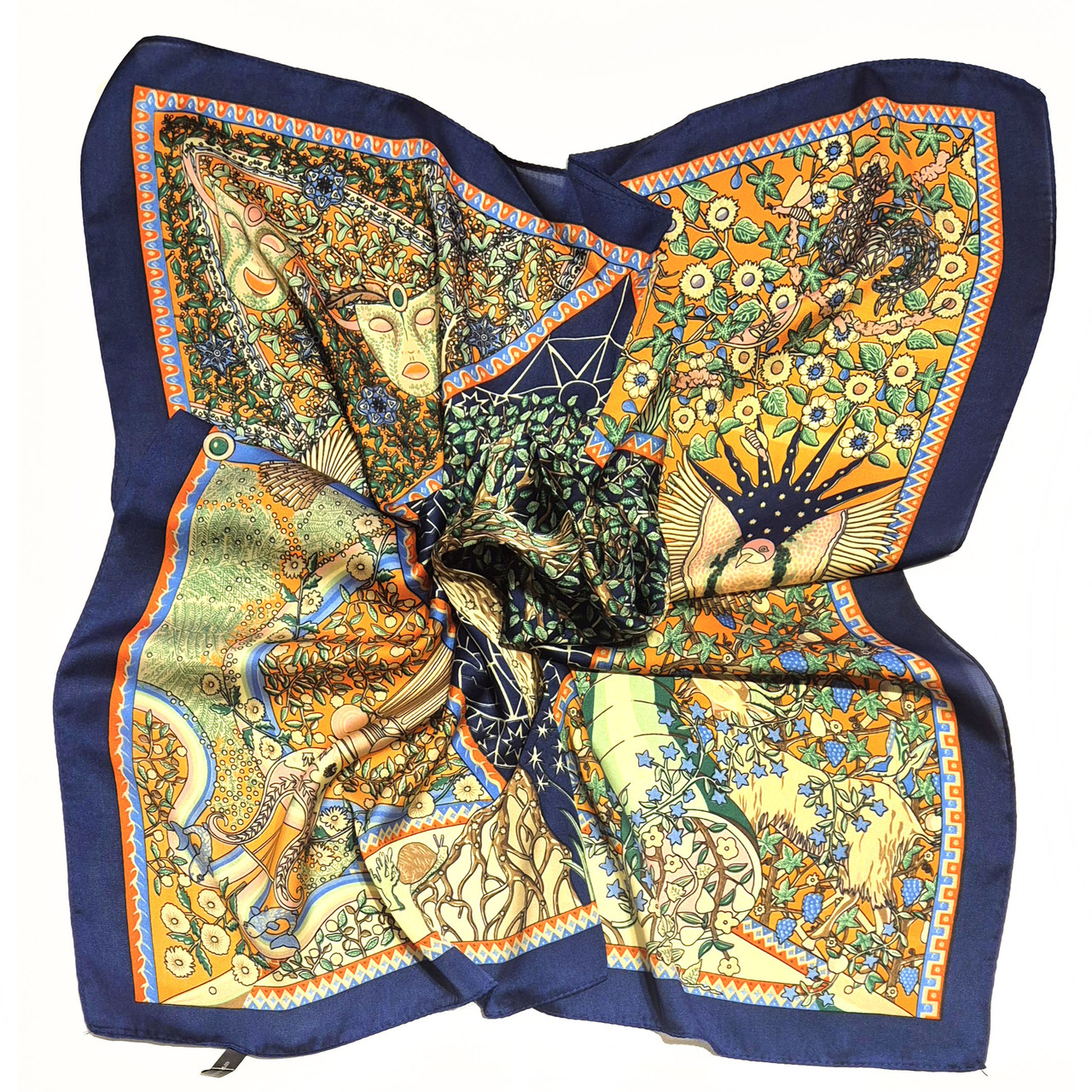 Хустка шовкова на шию на сумку на зачіску Лоріна ч, фото 1