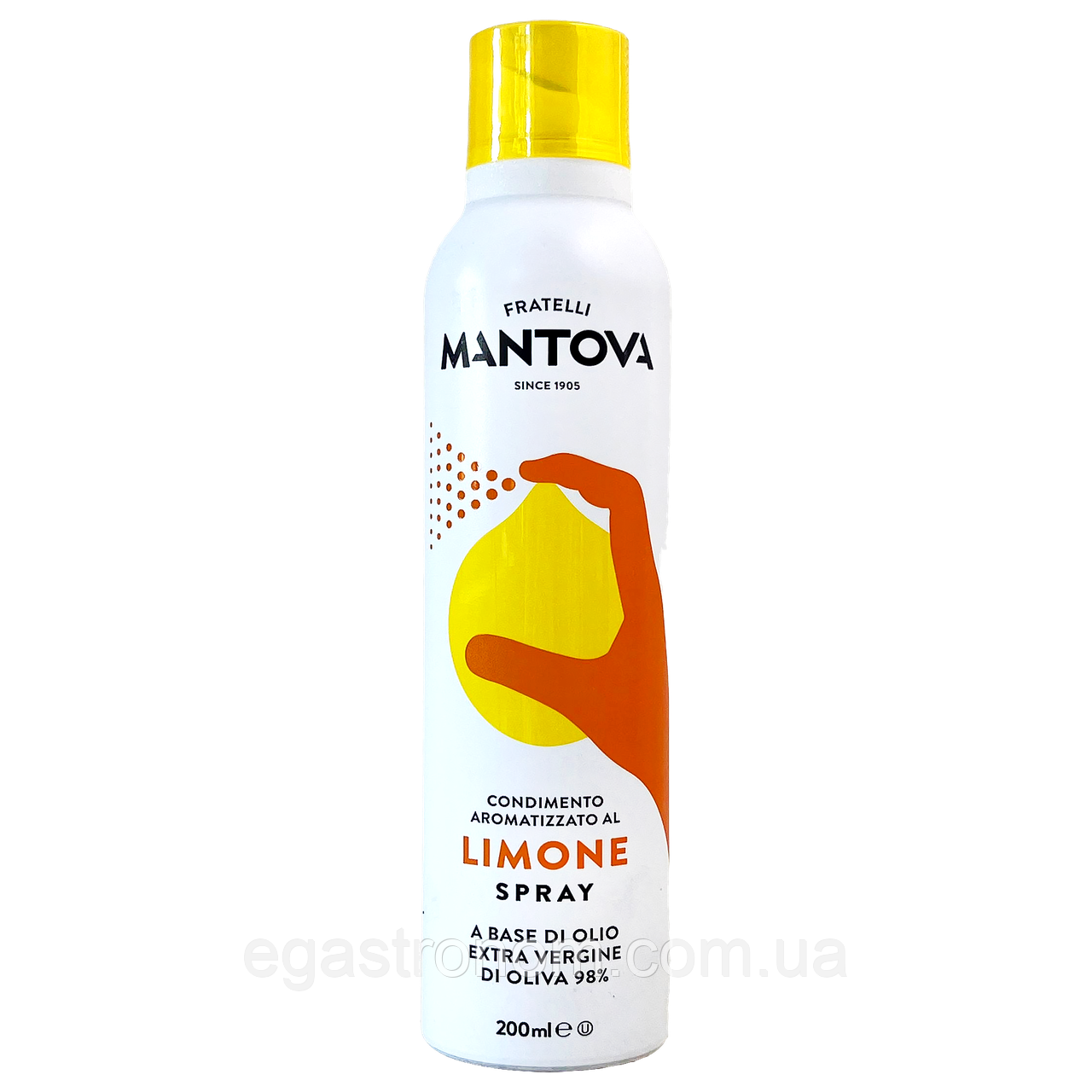 Олія оливкова з лимоном екстра спрей Мантова Mantova extra 200ml 6шт/ящ (Код: 00-00015101), фото 1