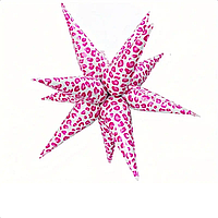 Фольгована кулька "3D зірка" рожева леопардова (80х80см) 1шт.