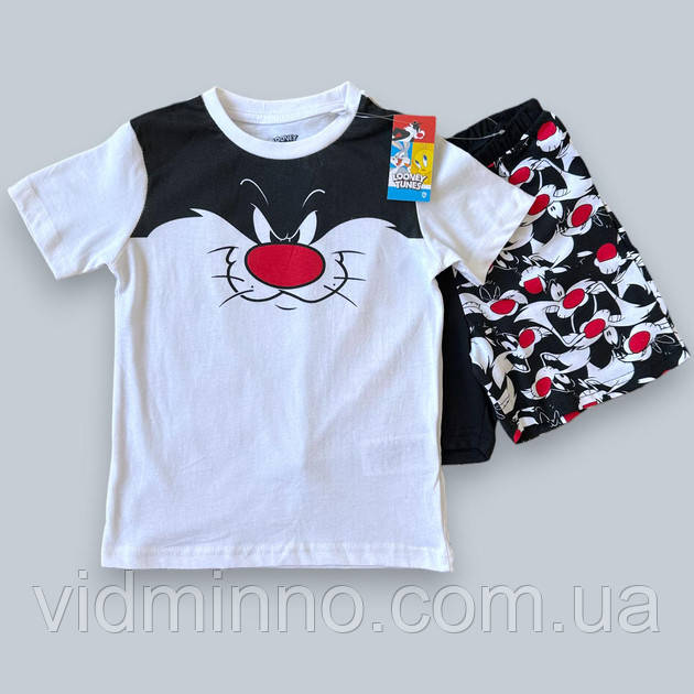 Піжама (футболка + шорти) Looney Tunes на хлопчика р.122-128, 6-8р., фото 1