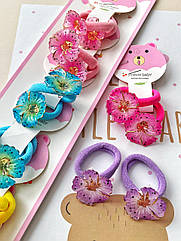 Резинки для волосся дитячі оптом 10 пар/уп КВІТКА