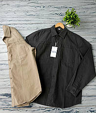 Чоловіча стильна джинсова сорочка люкс якість бежева, фото 5