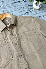 Чоловіча стильна джинсова сорочка люкс якість бежева, фото 2