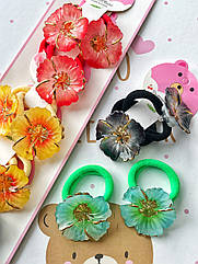 Резинки для волосся дитячі оптом 10 пар/уп КВІТКА