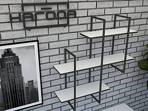 Книжкова полиця ЛОФТ на стіну із ЛДСП ПКЛ-5, колір Білий, фото 2