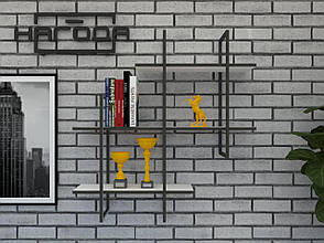 Книжкова полиця ЛОФТ на стіну із ЛДСП ПКЛ-5, колір Білий, фото 3