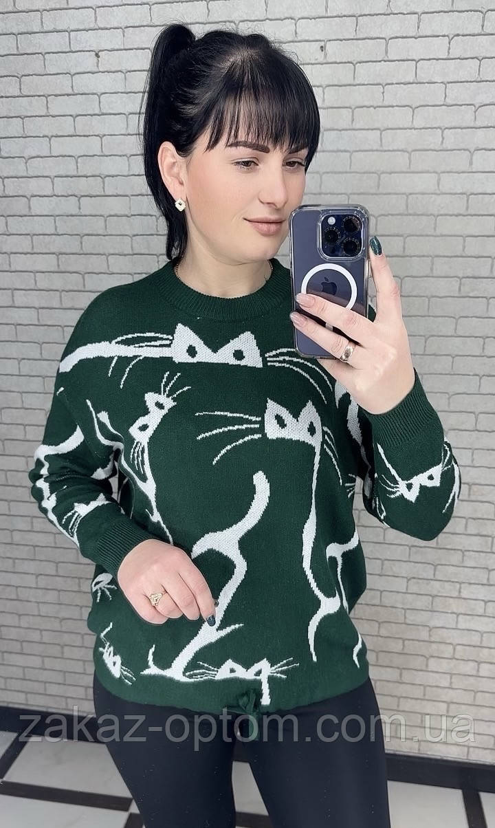 Светр жіночий на зав'язці кашемір оптом (48-54) Китай 25502-140874