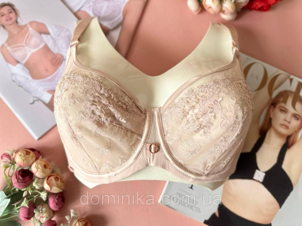 Бюстгальтер тонкий без поролону бежевий