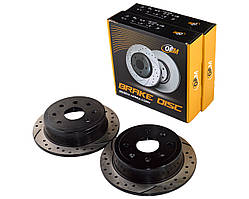 Задній гальмівний диск Шевроле Лачетті, Деу Нубіра, з перфорацією і покриттям GRAPHITE Line, компл. 2шт