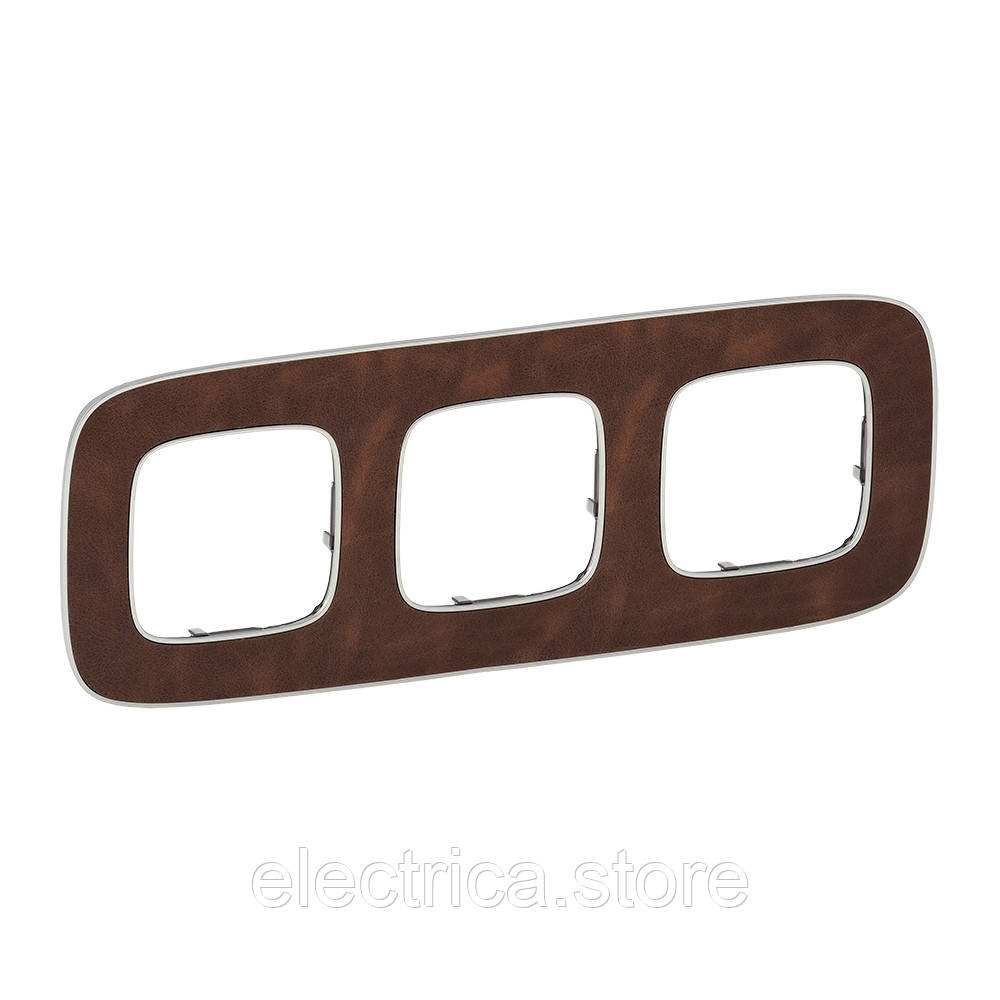 Рамка 3-постова Valena ALLURE шкіра 754453, фото 1