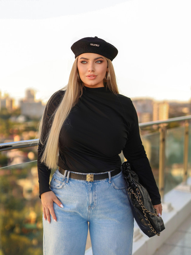 Базовий жіночий лонгслів з драіруванням "Sweet" 