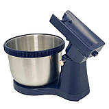 Міксер кухонний 1600W Hoffmans HM-6631 з обертовою чашею 4.5л і підставкою 5 режимів ручний Синій, фото 3