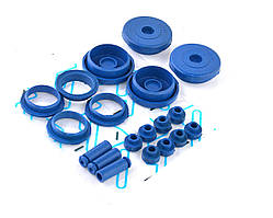 Ремкомплект свічкових колодязів ГАЗ ЗМЗ 405, 406, 409 ,15 шт, синій ,МБС-резина,
