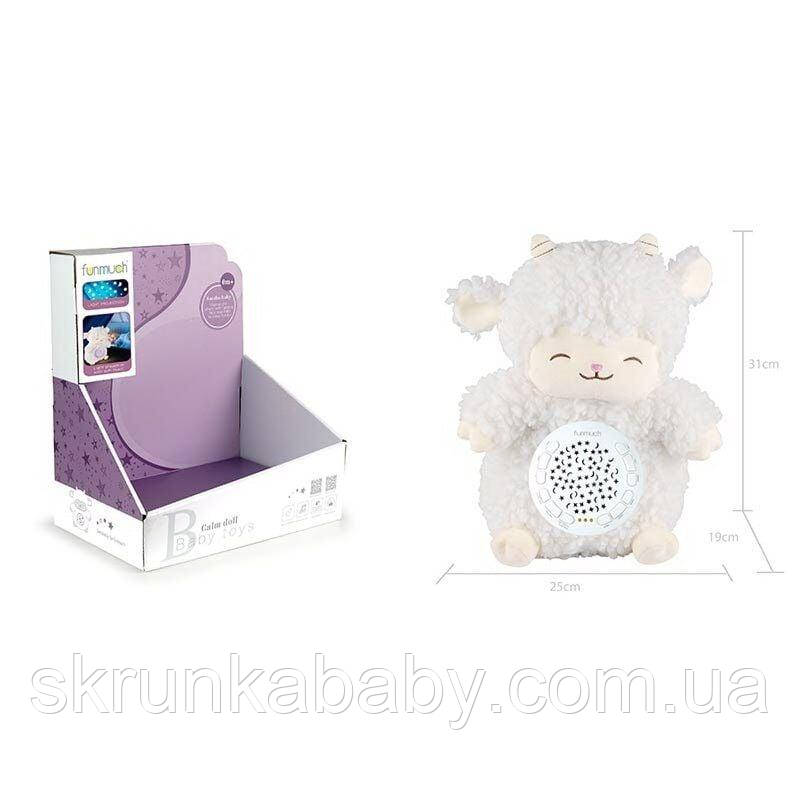 Нічник Овечка, проєктор зоряного неба, колискові, звуки природи, таймер, в коробці, фото 1