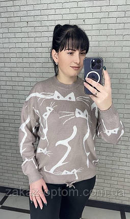 Светр жіночий на зав'язці кашемір оптом (48-54) Китай 25502-140877, фото 1