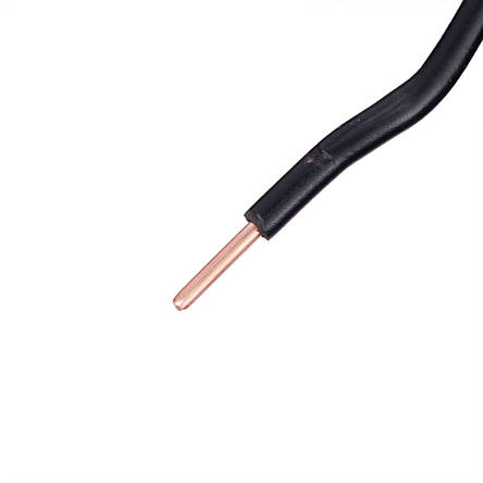 Дріт монолітний 1.5mm2 (16AWG/D1.38 мм, мідь, PVC), чорний, 1 м, фото 2