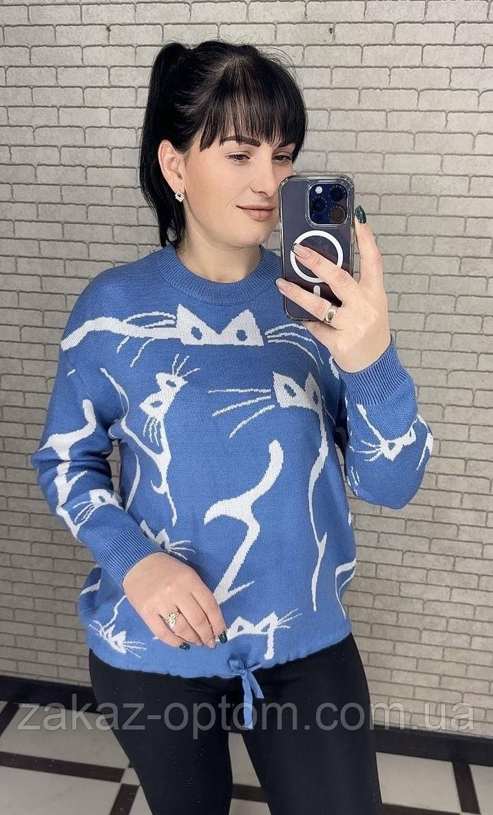 Светр жіночий на зав'язці кашемір оптом (48-54) Китай 25502-140878