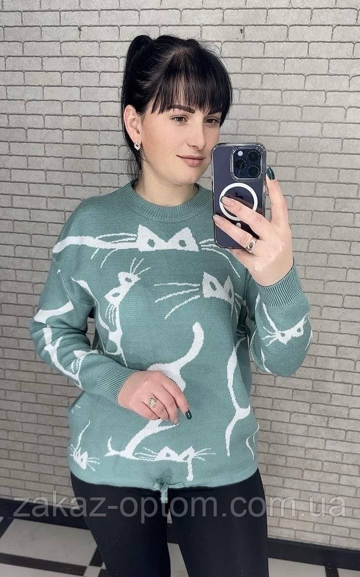 Светр жіночий на зав'язці кашемір оптом (48-54) Китай 25502-140879