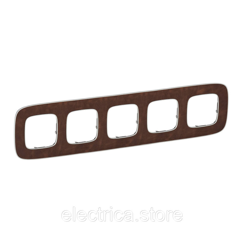 Рамка 5-постова Valena ALLURE шкіра 754455, фото 1