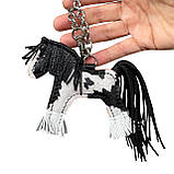 Шарм для сумки Конячка з натуральної шкіри 7905 Silver Taurus., фото 3