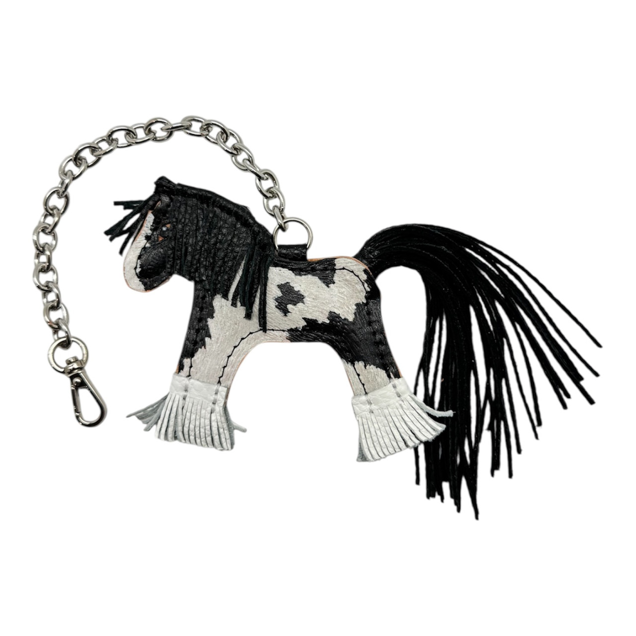Шарм для сумки Конячка з натуральної шкіри 7905 Silver Taurus., фото 1