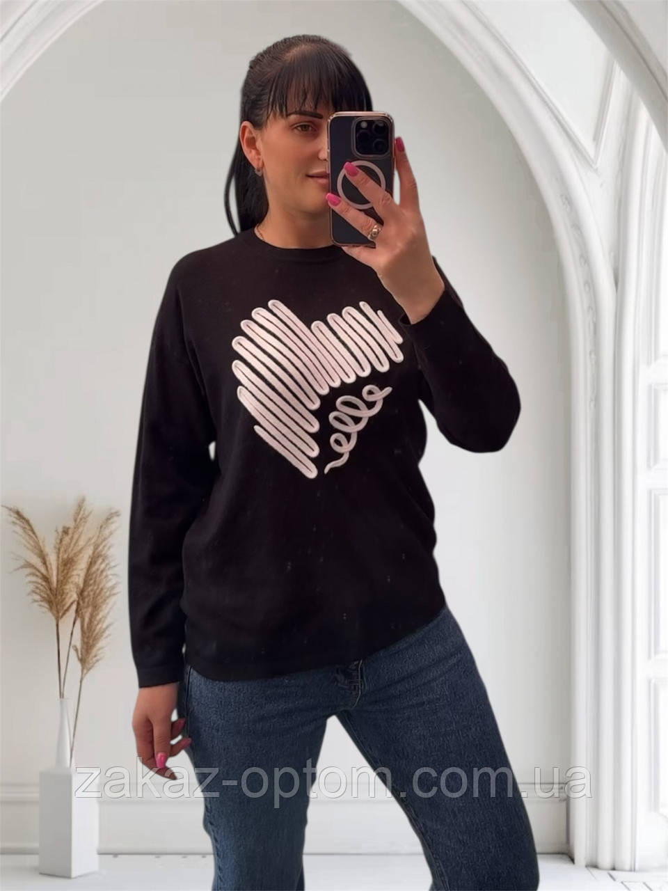 Светр жіночий кашемір оптом (52-56) Китай 25530-140884