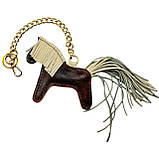 Шарм для сумки Конячка з натуральної шкіри 7906 Silver Taurus., фото 2
