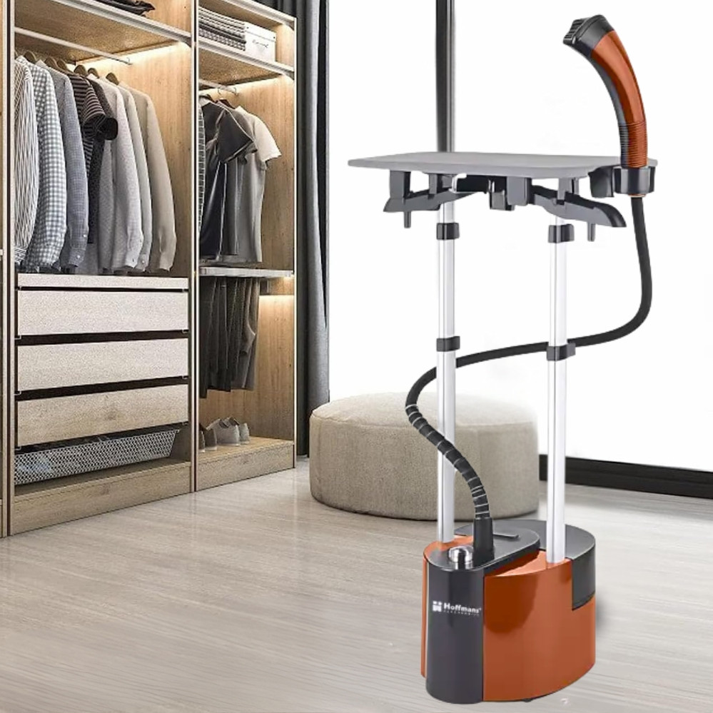 Відпарювач для одягу вертикальний з дошкою для прасування Hoffmans НМ-9080 Парогенератор підлоговий 2000W, фото 1