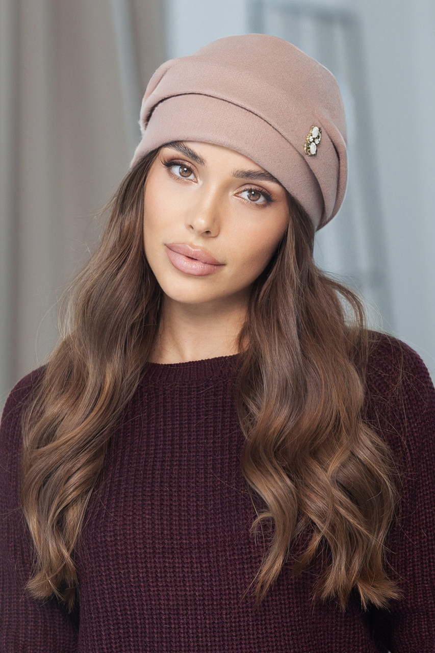 Жіноча шапка з кашеміру "Далія", колір моко