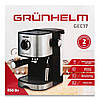 Кавоварка еспресо Grunhelm GEC17 850 Вт 15 бар рожкова електрична кавоварка для меленої кави, фото 2