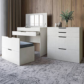 Комод-трюмо із дзеркалом, нішею під сидінням та шухлядою LION Азія Бетон style (LION-041664)