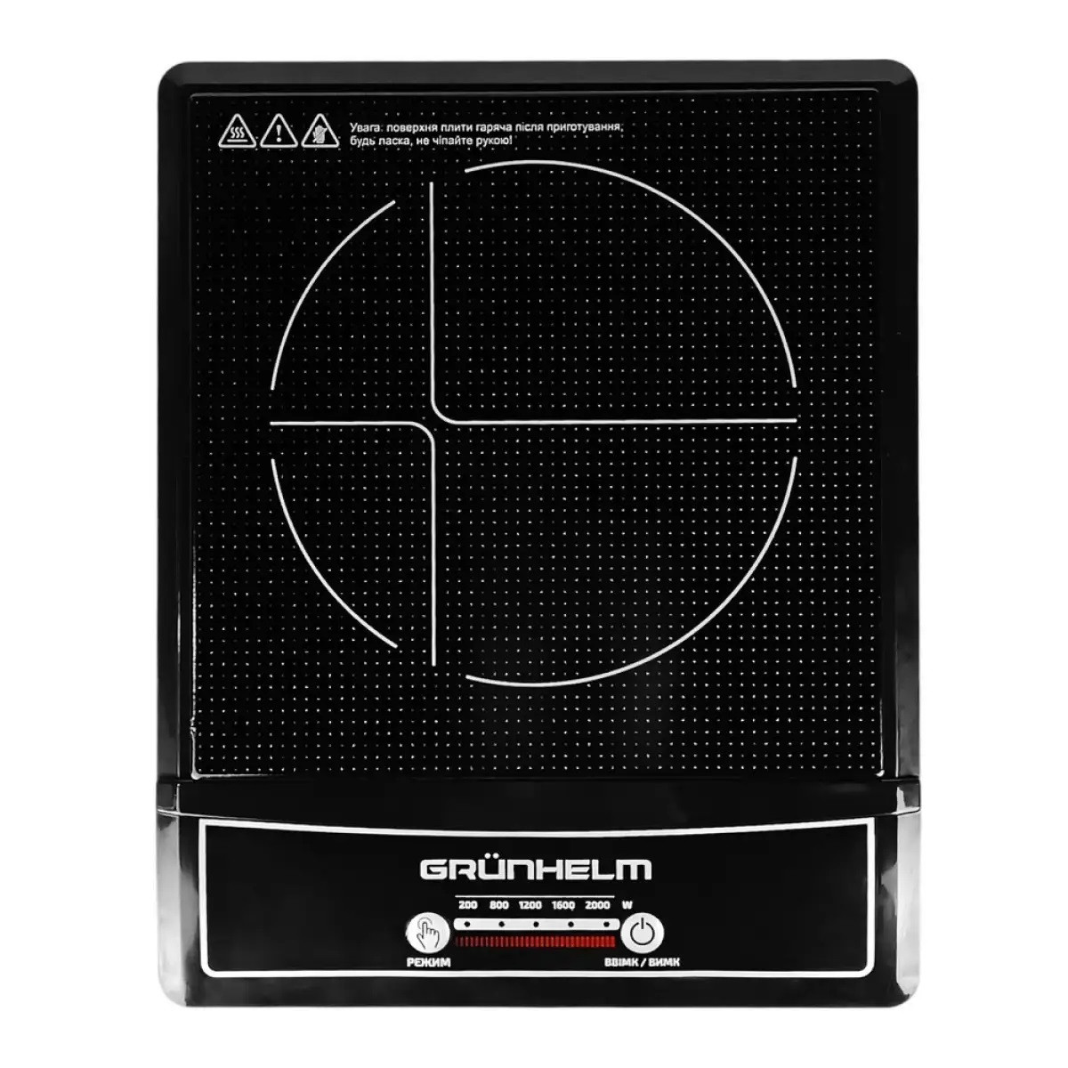 Індукційна плита настільна Grunhelm GI-909 280х350 мм сенсорна електроплита для дачі та кухні, фото 1