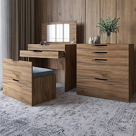 Комод-трюмо із дзеркалом, нішею під сидінням та шухлядою LION Азія Дуб Ліворно (LION-041669)